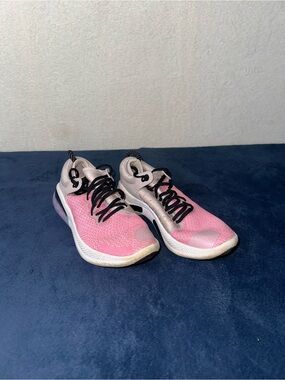 Women's Pink Nike Running Shoes with Black Laces